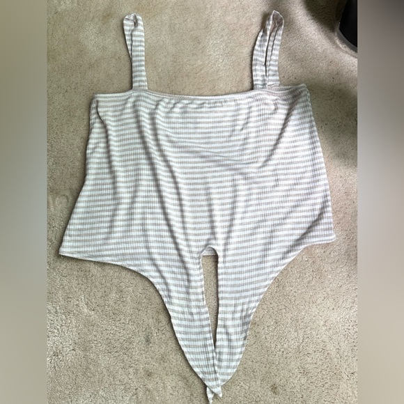 Caution To The Wind Stripe Tie-front tank - Picture 6 of 6